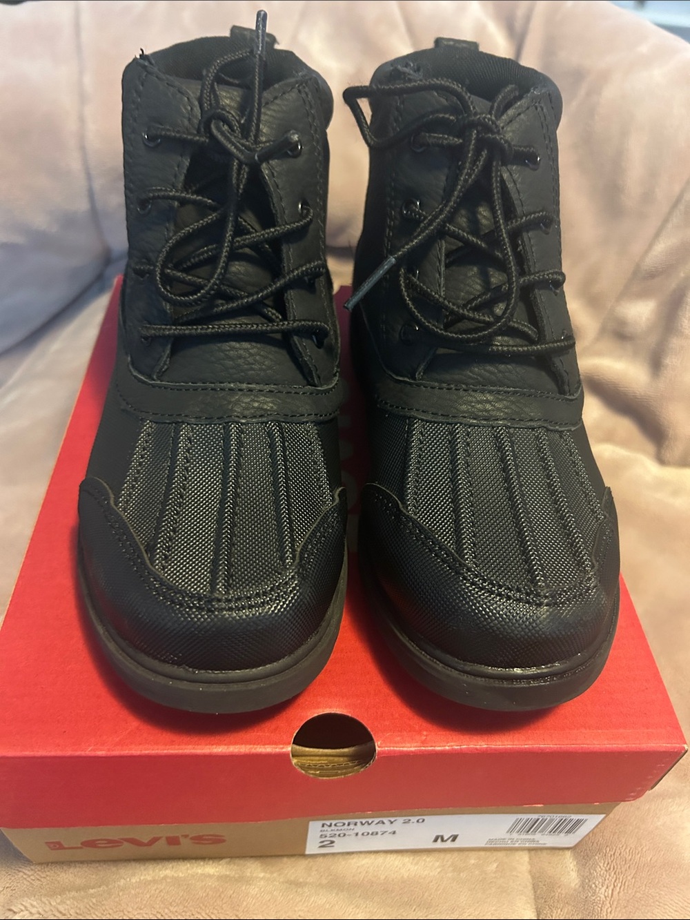 Levi's Boy’s Black Lace-Up Duck Boots